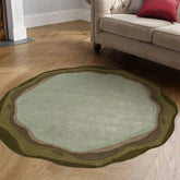 Green Round Rug - Hand Tufted